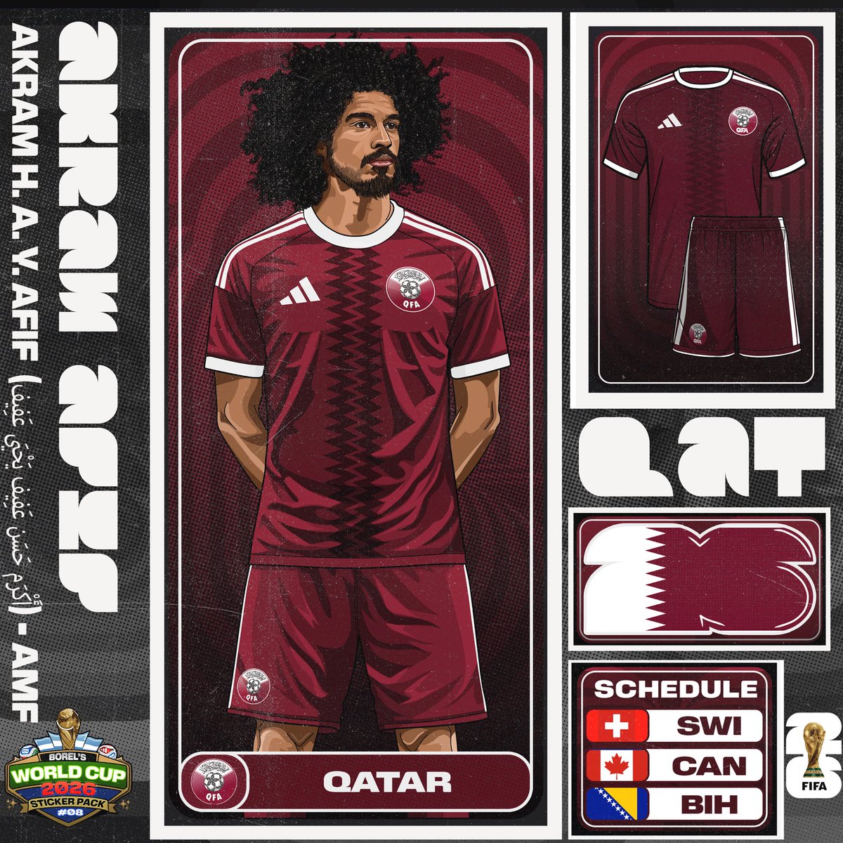 brlgon's tweet image. لقد تغلب تصميمنا على يأسنا

🇶🇦 | 07 | WE ARE QATAR | 43 days to the FIFA World Cup 2026

Qatar creció con paciencia y llegó a lo más alto en Asia. Organización, identidad y ambición. Akram Afif es el que cambia el partido en un instante.
#Qatar #AlAnnabi #WorldCup #Football
