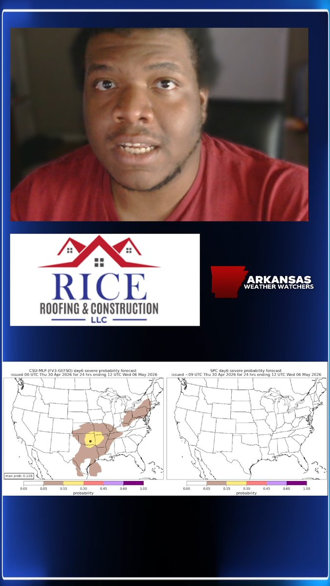 ArWxWatchers's tweet image. HEADS UP! If you're going to be in EL Dorado this Saturday, come visit from 8 AM - 3 PM and meet the team! Severe weather potentially returns early next week, here's a video! #arwx #SevereWeather