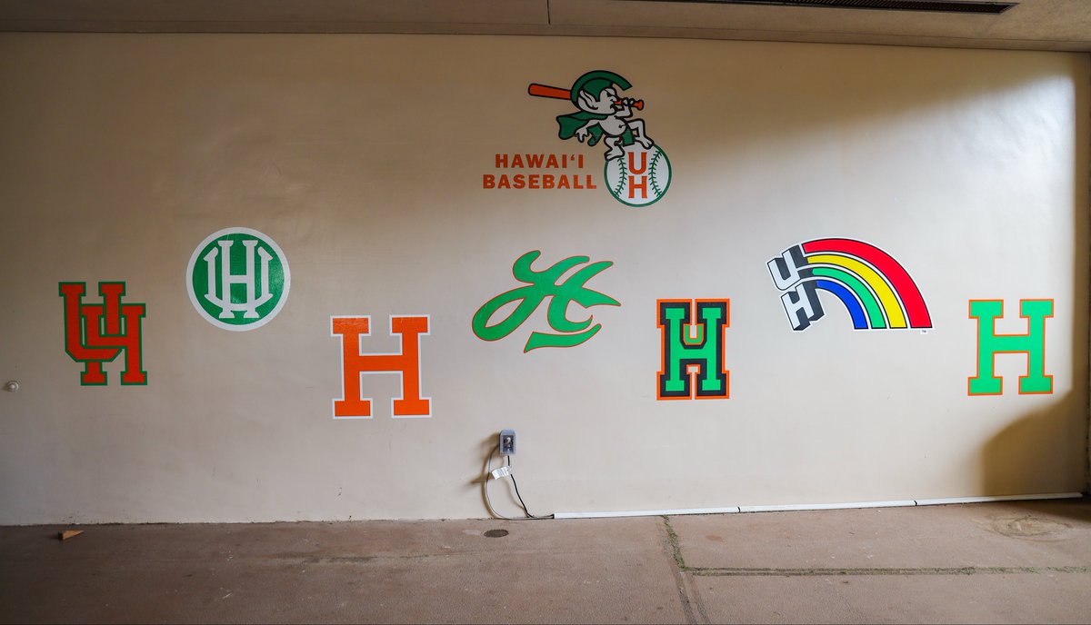 HawaiiBaseball's tweet image. Brand new addition to the lobby at The Les 👀

As you make your way in this weekend check out our new wall highlighting all the past logos of Rainbow Warrior baseball.

#GoBows