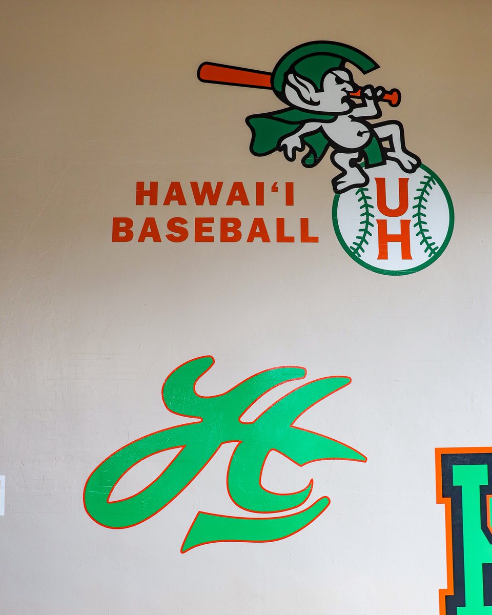 HawaiiBaseball's tweet image. Brand new addition to the lobby at The Les 👀

As you make your way in this weekend check out our new wall highlighting all the past logos of Rainbow Warrior baseball.

#GoBows
