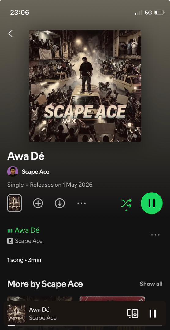 _scapeace's tweet photo. Awa de now out 🔥🎙🔥🎶
#newmusic #asake #money #awade https://t.co/5LYCrrVn1h