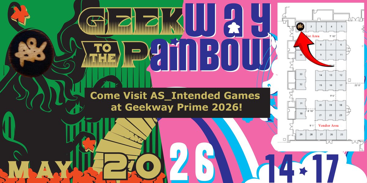 AS__Intended's tweet photo. AS_Intended games is going to #Geekway!

Come visit us at Booth 1 in the Exhibition hall! 
We will be selling Primary Potions 
and giving away exclusive discounts to the new expansion Tertiary Twist! https://t.co/jSyiJt3FyT
