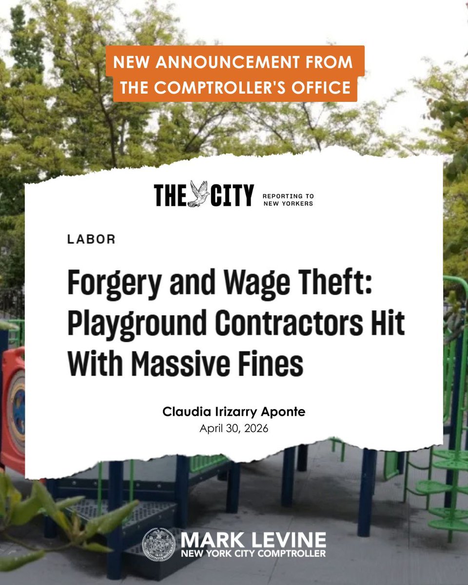 Office of New York City Comptroller Mark Levine tweet media