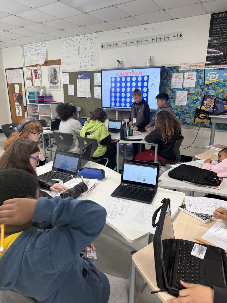 IndianRiverMid1's tweet photo. In Mr. Riffle’s Math 7 classes, students reviewed for their upcoming Unit 10 test on surface area and volume by playing a game of Connect 4! The activity kept students engaged and helped them feel confident and well-prepared for their unit test! https://t.co/FUSWBjqolt