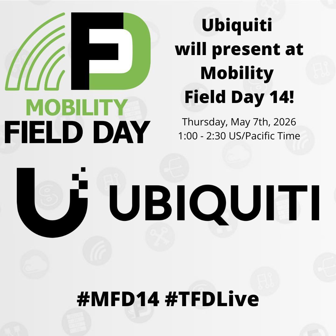 TechFieldDay's tweet image. Mobility Field Day 👉 May 6 - 8! 🛜 📆 #MFD15

See @Ubiquiti present at 1:00PM US/Pacific Thursday, May 7th on YouTube, LinkedIn, or our website!

🔺 YouTube: buff.ly/GXW1J2S
🔹 LinkedIn: buff.ly/DkeViNf

@NetworkingNerd @TechFieldDay #Mobility #AI