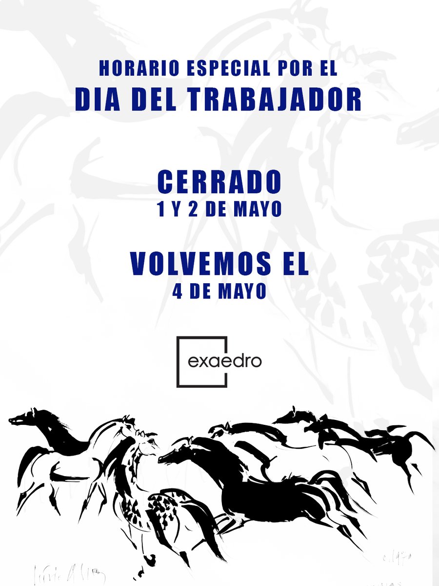 galeriaexaedro's tweet photo. Nuestros trabajadores se toman su merecido descanso. EXAEDRO reabre sus puertas con horario normal el lunes 4 de mayo.
¡Feliz día para todos los trabajadores del Paraguay! https://t.co/YkgNyuYwui