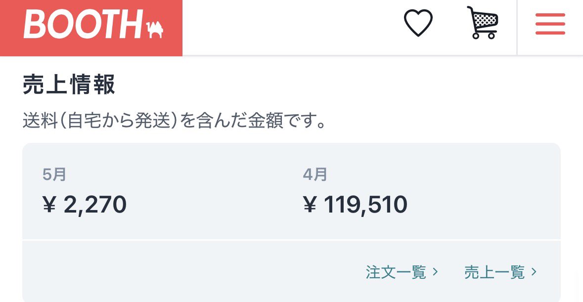 4月BOOTH売上、確定した。

¥119,510

3月：¥42,540
4月：¥119,510

1ヶ月で2.8倍になった。

GW、家族と過ごしながら
昨日だけで¥2,270売れた。

作った商品は動き続ける。
自分が休んでいても。

これが仕組みの答えだと思う。

作り方をnoteに書いてる。
note.com/otosan_creation