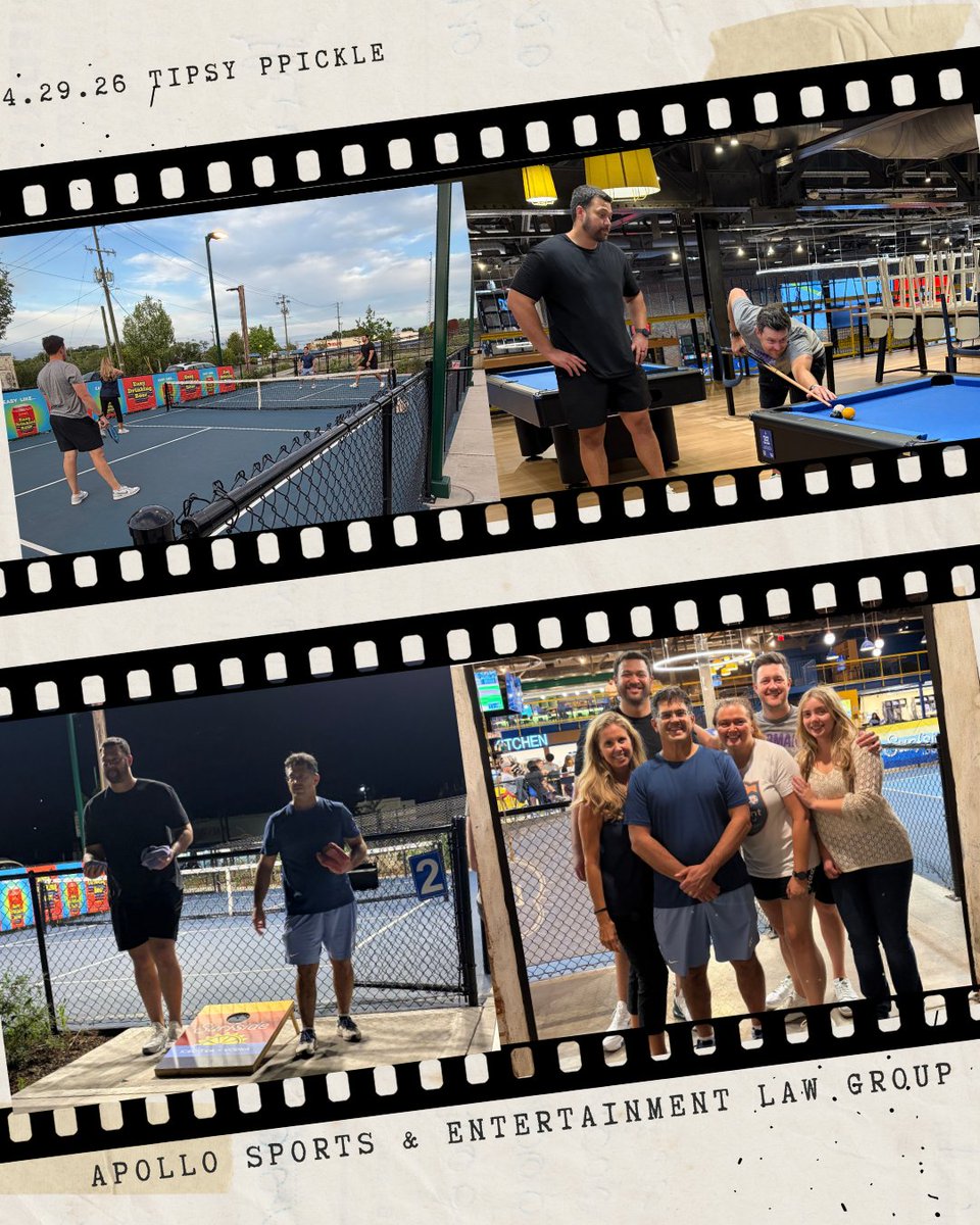 ApolloLawFirm's tweet photo. The Apollo crew came together last night for some well-earned playtime after a Quarterly meeting- pickleball, golf, cornhole, pool &amp; laughing... Everyone’s been putting in some serious hours lately, so it was great to unwind and have fun as a team. 🎱🏓⛳️#SportsLawyersBonding https://t.co/sGHsoImtPV