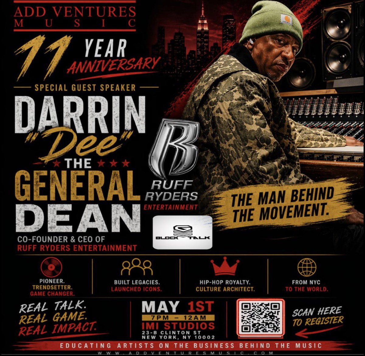 Chris_Gotti187's tweet image. TOMORROW — DARRIN “DEE” DEAN IN THE BUILDING. 🔥

RUFF RYDERS. REAL LEGACY. REAL GAME.

ARTISTS — SIGN UP. SHOW UP READY.

#AVM #INDIEARTISTS #HIPHOPCULTURE #MUSICBUSINESS