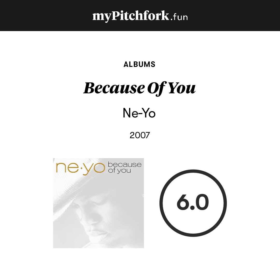 💿 Album Review #332 “Because of You” — Ne-Yo 🤍🎶 🟠 6.0 Released