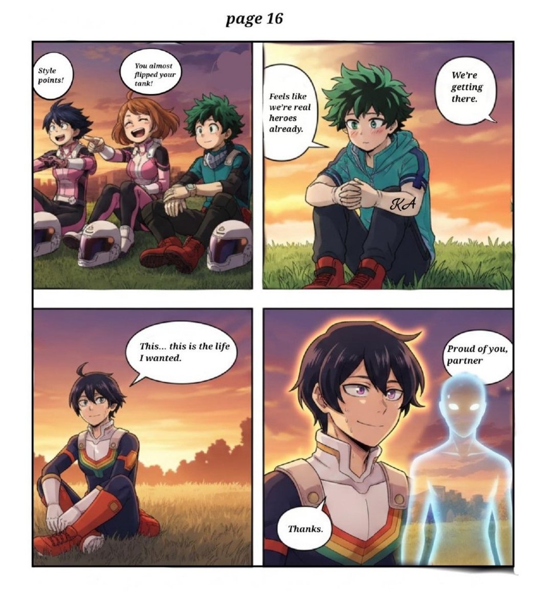 StalkingChonny's tweet image. Page 16 After the chaos, the team finds a moment of peace, growth, and connection… but calm never lasts for long.#SliceOfLifeArt #HeroStory #ArtistOnTwitter #ArtCommissionOpen #HireAnArtist #DrawingCommunity #IllustrationDaily #ComicPage #VisualStorytelling #CharacterIllustrat