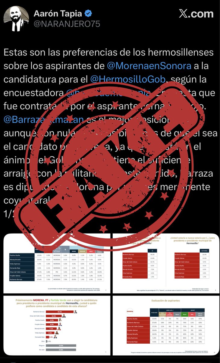 herasdemotecnia's tweet photo. DESMENTIMOS ESTA PUBLICACIÓN ❌‼️

La información difundida en esta publicación no corresponde a un comunicado oficial de Demotecnia.

Cualquier resultado, estudio o posicionamiento institucional será compartido exclusivamente a través de nuestros canales oficiales. https://t.co/V2KqoYaXEy