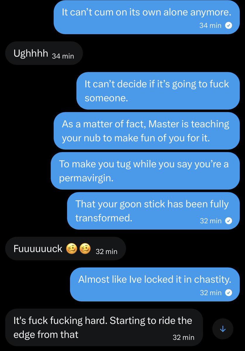 master_cotton's tweet photo. This denied pp pumper faildom has fully confessed to me that he’s a major goon slut for pixels, and now Im helping him sink further and further as my alpha dong only keeps getting more and more censored for him.

Isn’t it so hot seeing him confess he’s nothing but a lil pp beta? https://t.co/5MncFF4Hq5