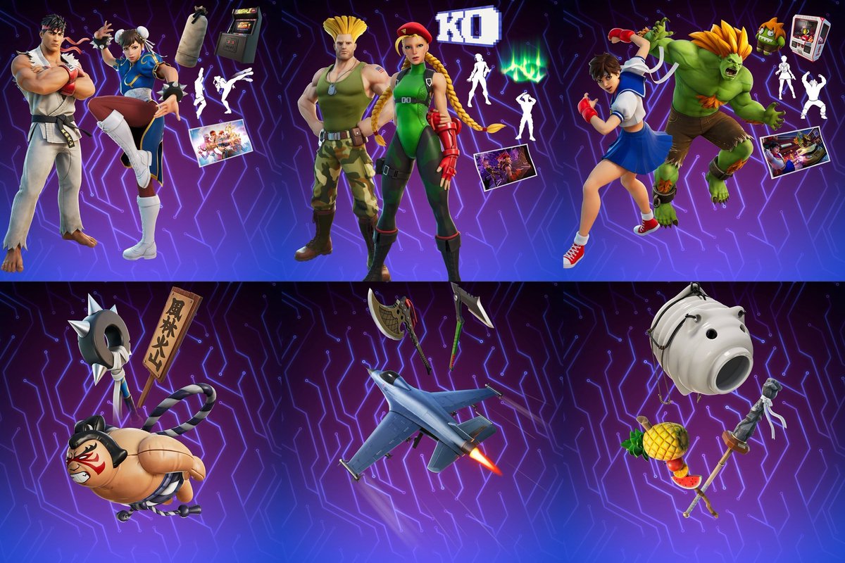FN_Assist's tweet image. #Fortnite Shop Sections update TONIGHT:

Added:
• Street Fighter (6x)
• The Elites (2x) [Elites1]
• Clix (3x) [ClixBundle]
• Nissan 350Z (1x) [Nissan350ZCa1]
• Dance Floor (2x) [VV]
• Golden Week (11x) [Goldenweek0501]
• Fortnite Drops (6x)
• Battle Ready (3x)