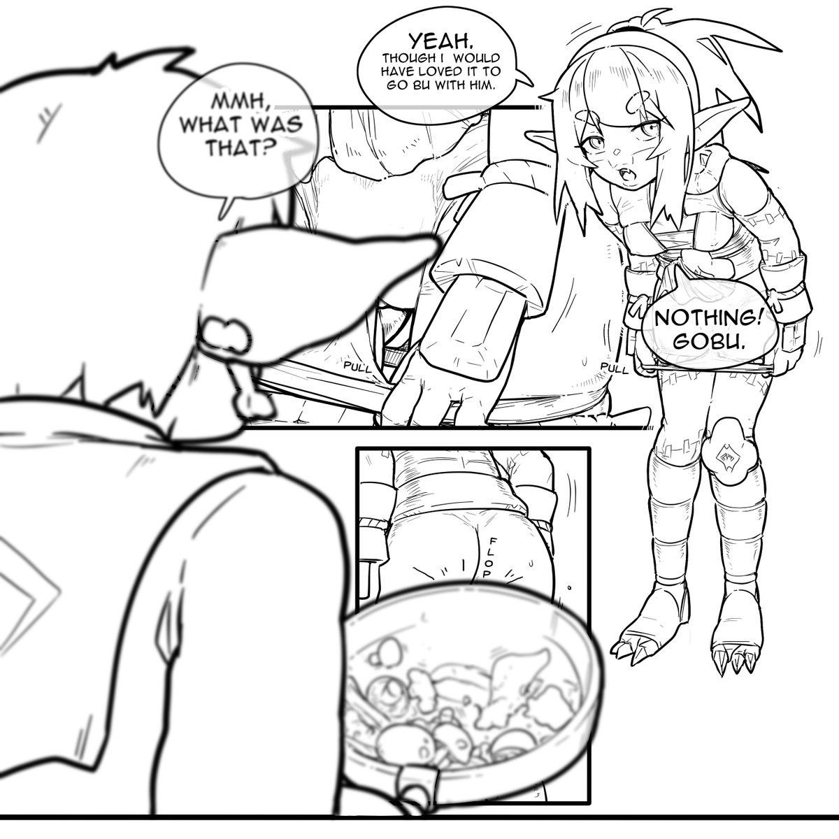 Gobu00050644's tweet image. Gobu Defenders 0737-0738
Using the time to unstock the short thight outer pants, the wedgie finaly gone. Comfys~

Granny stepping aside for supporter at:
gobus-workshop.fanbox.cc

Enjoy!
Manga on my discord / pixiv #drawing #comedy #fantasy #goblins #indie #elfgirl