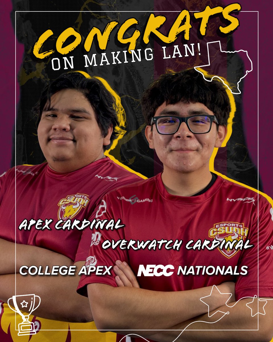 Our Toros have been hard at work this season &amp; it shows!! 🤩🤩 Congrats to COD Cardinal for taking a championship home, Rivals winning Consolation Playoffs, &amp; Overwatch &amp; Apex for making it to San Antonio Texas for LAN! 🤘🔥
#esports #csudh