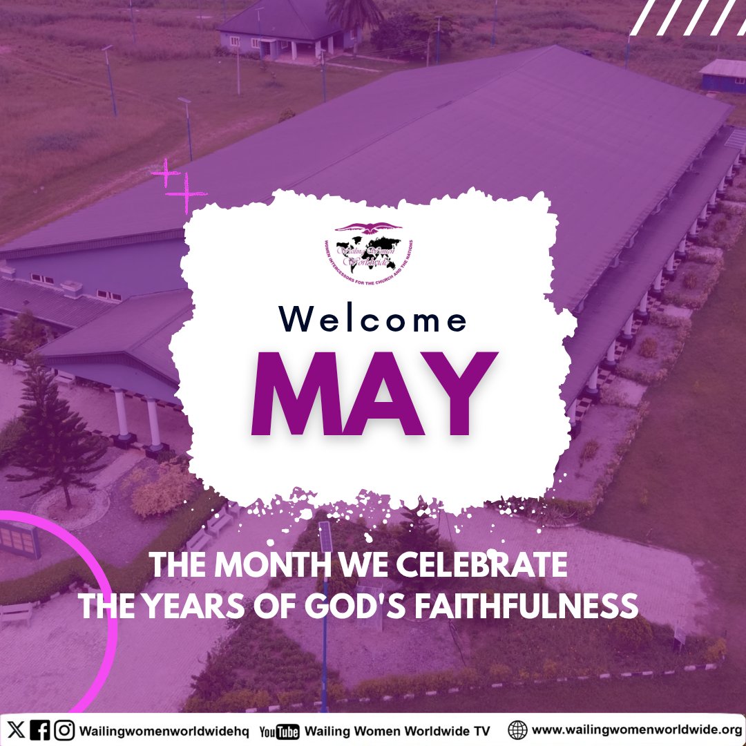 WailingWomenHQ's tweet image. MAY is here! 🎉
A month to celebrate the years of God’s goodness, mercy, and undeniable faithfulness. We’ve come this far by grace!
#HappyNewMonth
 #WailingWomenWorldwide
#WWWmedia