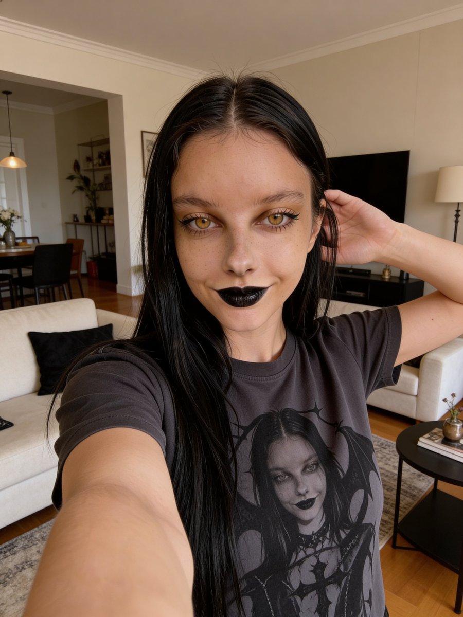 GoldenKappa4's tweet photo. Rare eyes &amp; dark vibes. 🕯️✨ Do you like the view?

#AmberEyes #GothGirl #AltModel #DarkAesthetic #BlackLips #GothVibes #AlternativeGirl https://t.co/biYs3Kojsy