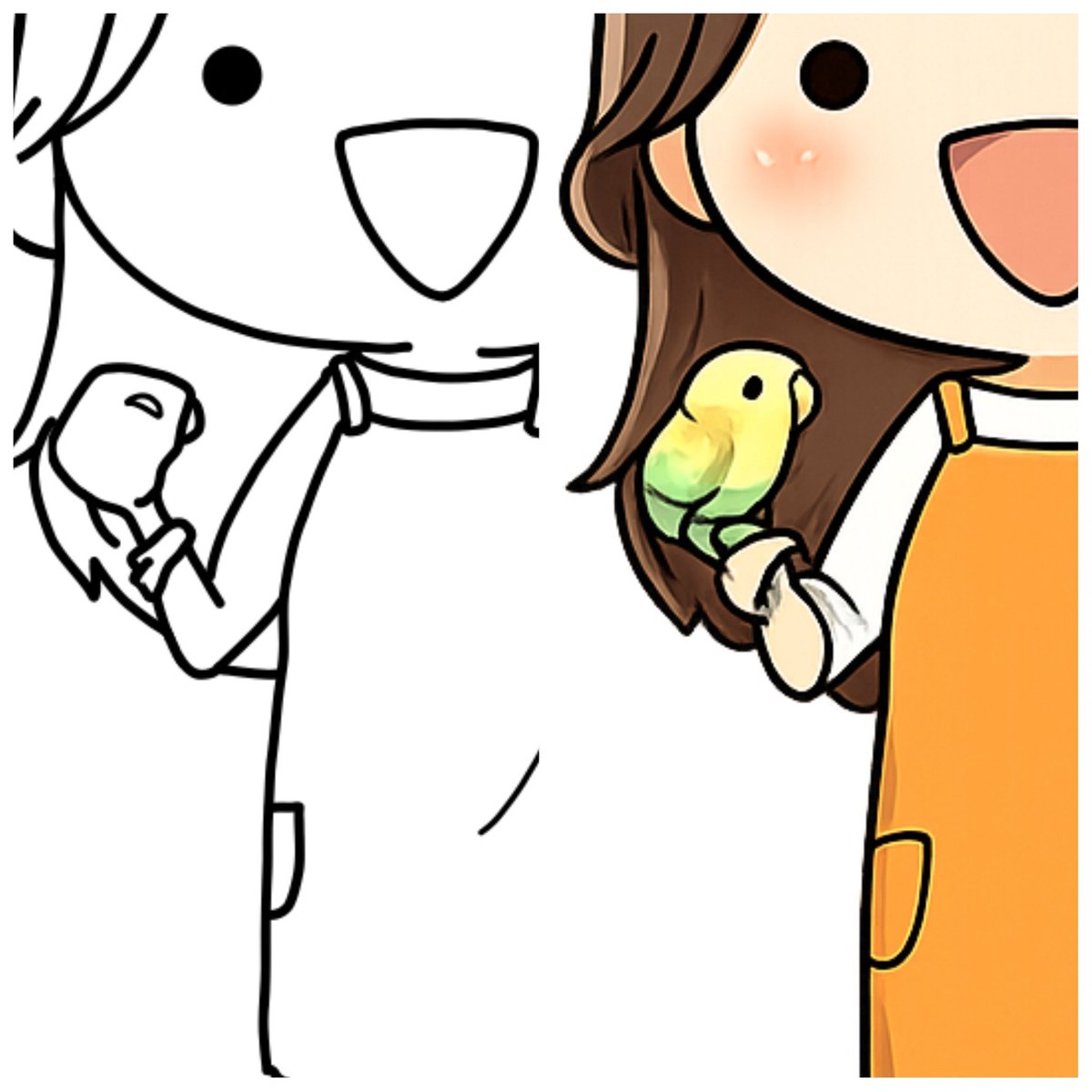 アカン！
私のプロントの指示だと
AI大暴走(笑)

線画は一切変更しないで！って
指示だしてるのに
インコ書き出したꉂ🤣𐤔
勉強させて頂きます