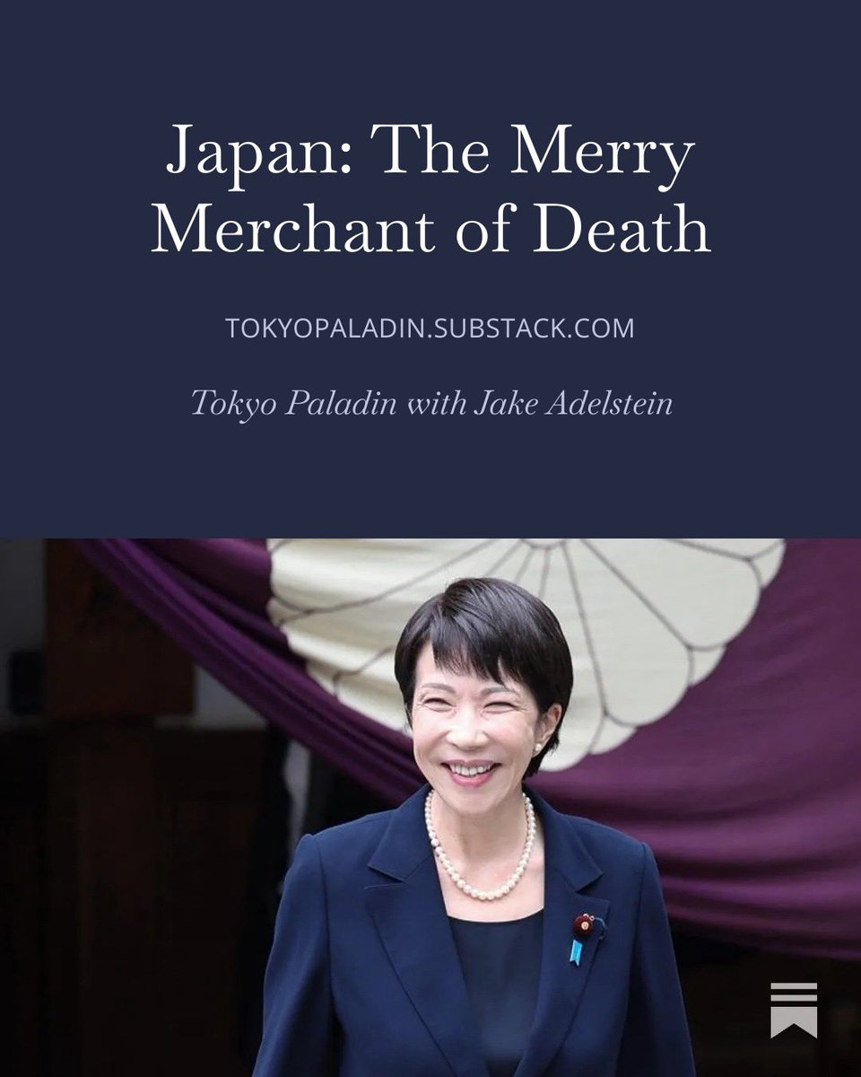 jakeadelstein's tweet photo. Japan's pacifism used to be a point of national pride– and political necessity. Those days are gone. PM Takaichi has a plan to get rid of the post-war "Peace" constitution: kill non-Japanese people.
https://t.co/AFlo1aBWnz￼ https://t.co/BWAcUndE2D