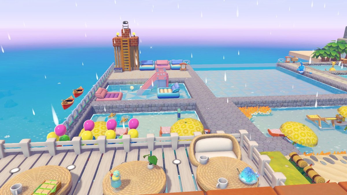 Kirinanako26's tweet photo. プールオープン🌼

遊びに来て

The swimming pool is open

Come to play with :) 

#ぽこあポケモン
＃プール
#pokopia
#openpool https://t.co/Xc1tUkI6Xt