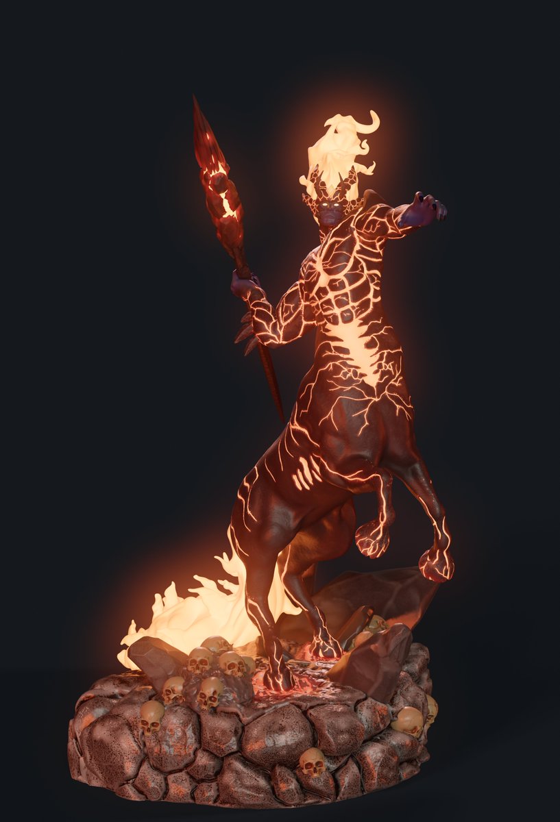 Spacelizard1689's tweet photo. "Centaur of the underworld"
Forged in fire and rage.
A centaur born from the depths of the earth, where life and destruction become one.
Every crack tells a story every step, a sentence.
A piece meant to take form in the real world through 3D printing. #zbrush #3dprint #original https://t.co/urgwWDqcg3