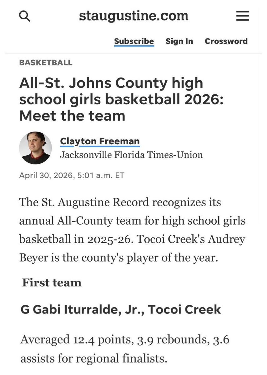 GabrielleI2027's tweet image. Thank you @staugrecord for the First Team honors. Shoutout to my Toro teammates @AudreyBeyer7– Player of the Year, @NaomiEGill, and @Asi_McCreary. Horns Up! 🤘🏼🏀 

#ToroNation
#Commitment
#NextLevel