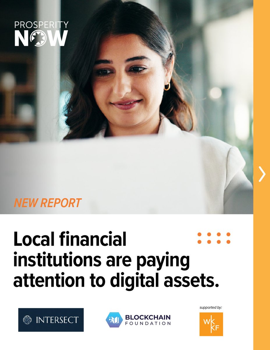TheBlockFound's tweet photo. What CDFI/MDIs Have To Say About Digital Assets!

Today, we released survey findings with @prosperitynow, Kellogg Foundation, Intersect.

What we learned is not surprising, but what is compelling is respondents provided insights into path forward.

More:
https://t.co/vhH0YMUdjg https://t.co/N8q9LleTBI