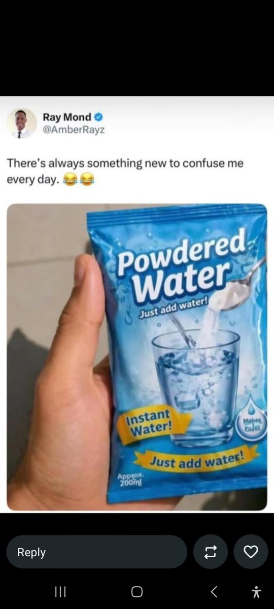 I'm tired of wet water I think I would try out the powdered water now. 😂 😂