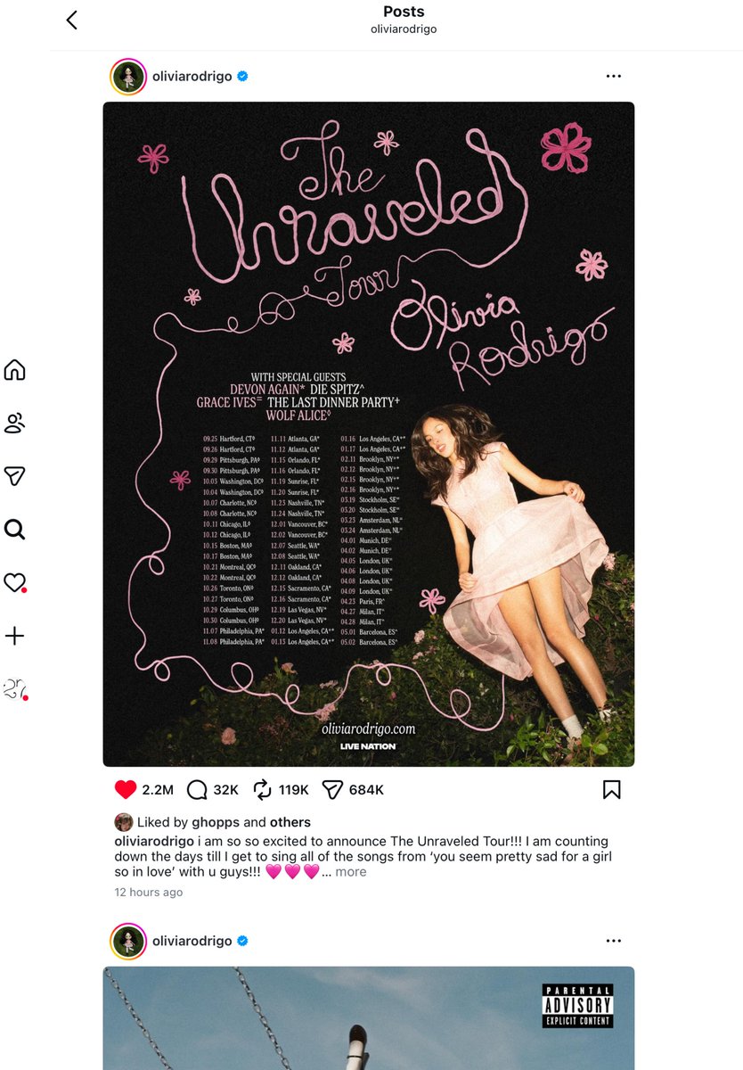 Harold_Dollar's tweet image. 💜Olivia Rodrigo💜announced her new nationwide and world tour, "The Unraveled Tour", starting September 25th, 2026😁💜👍 #OliviaRodrigo #singer #songwriter #actress #artist #Sour #Guts #OR3 #destiny #love #UnraveledTour #music #worldtour #nationwidetour #email
