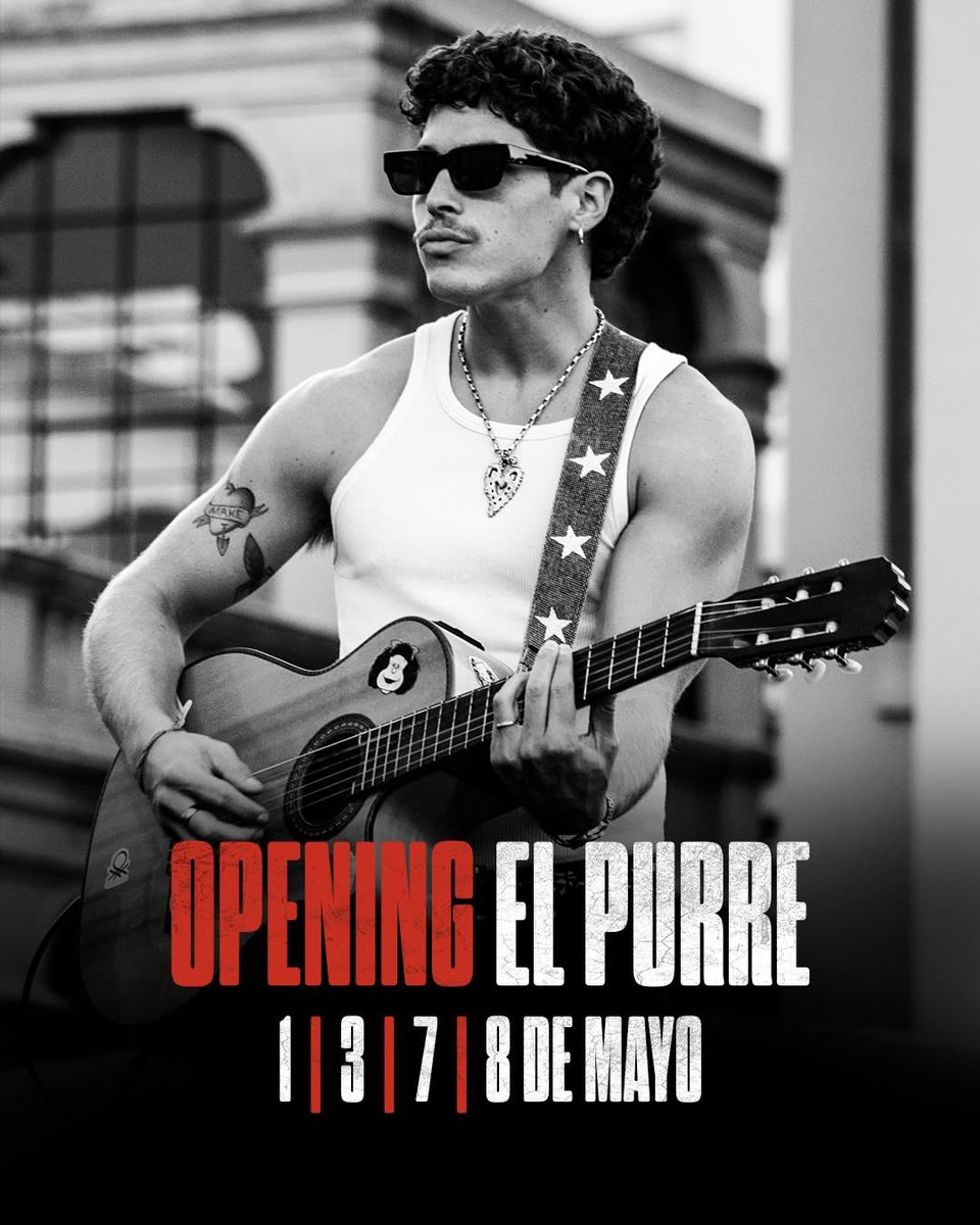 notiarjona's tweet photo. ¡UN INVITADO DE LUJO PARA UNA GIRA HISTORICA! S
• Contirmadisimo: @elpurre sera el
encargado de abrir los shows del 1, 3, 7 y 8 de Mayo de Ricardo Arjona en el Movistar Arena
Info: @fenix_latam https://t.co/Ddoses6CCd