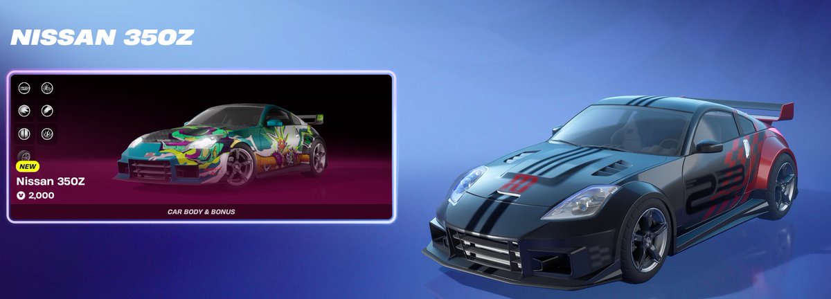 The new Nissan 350Z is now available in the #Fortnite Item Shop