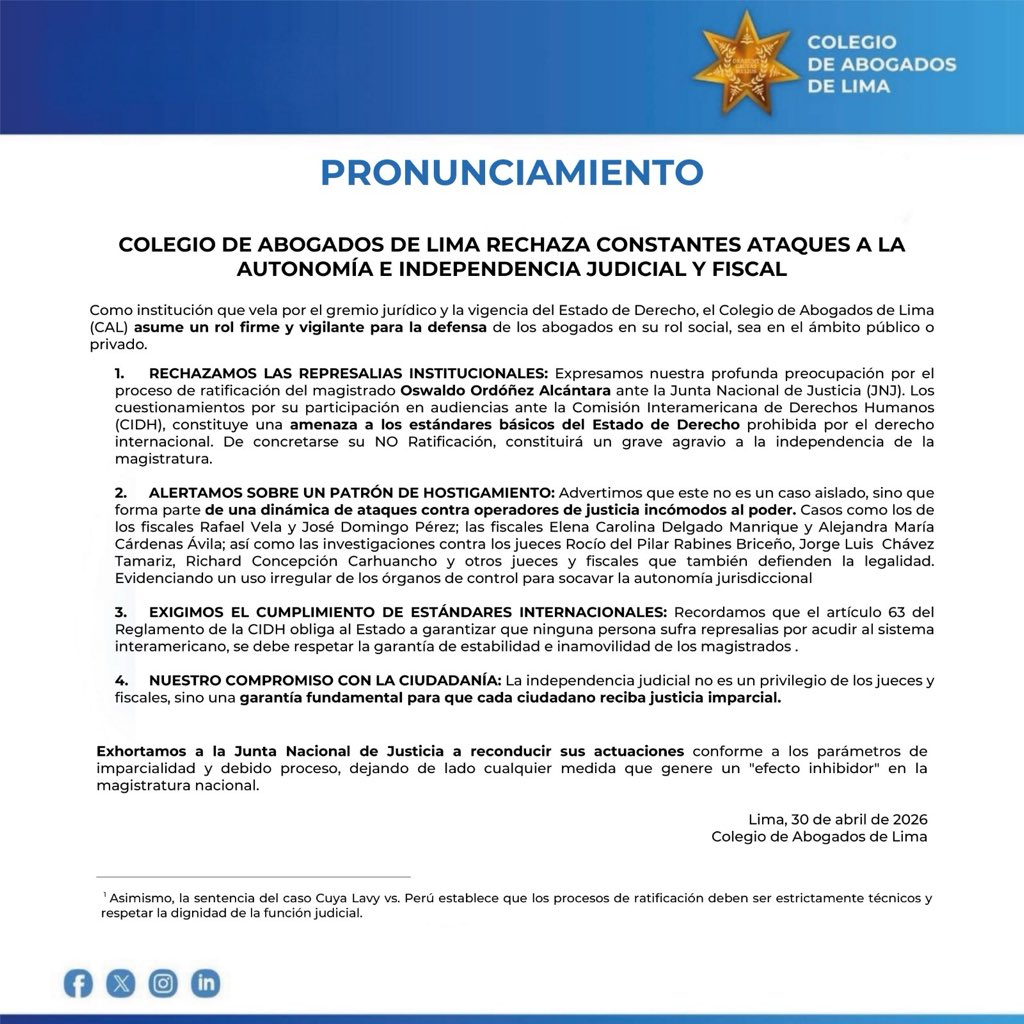 Colegio de Abogados de Lima tweet media
