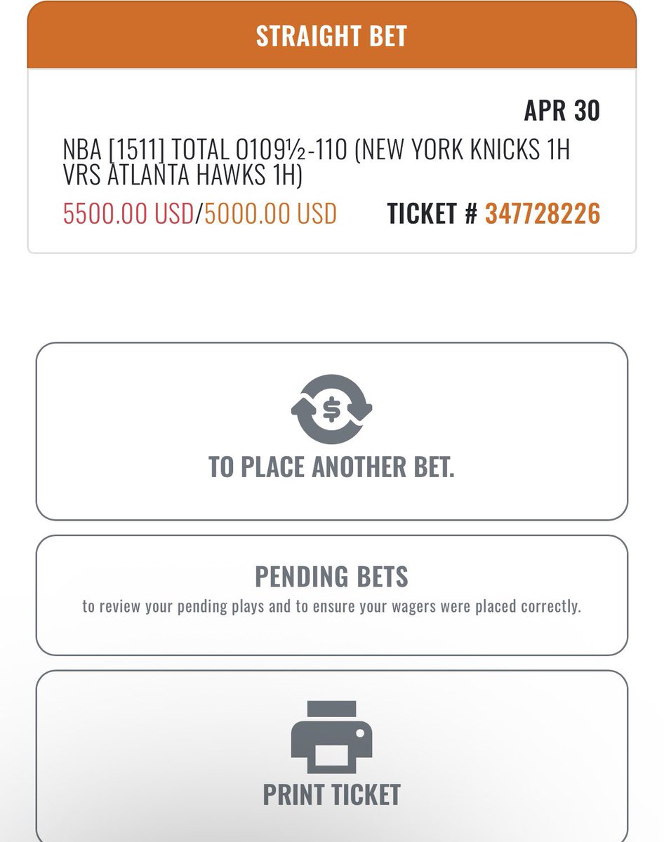 vegasguysvip's tweet image. New York Knicks/Atlanta Hawks over 109.5 1H✅ #GamblingTwitter #GamblingX