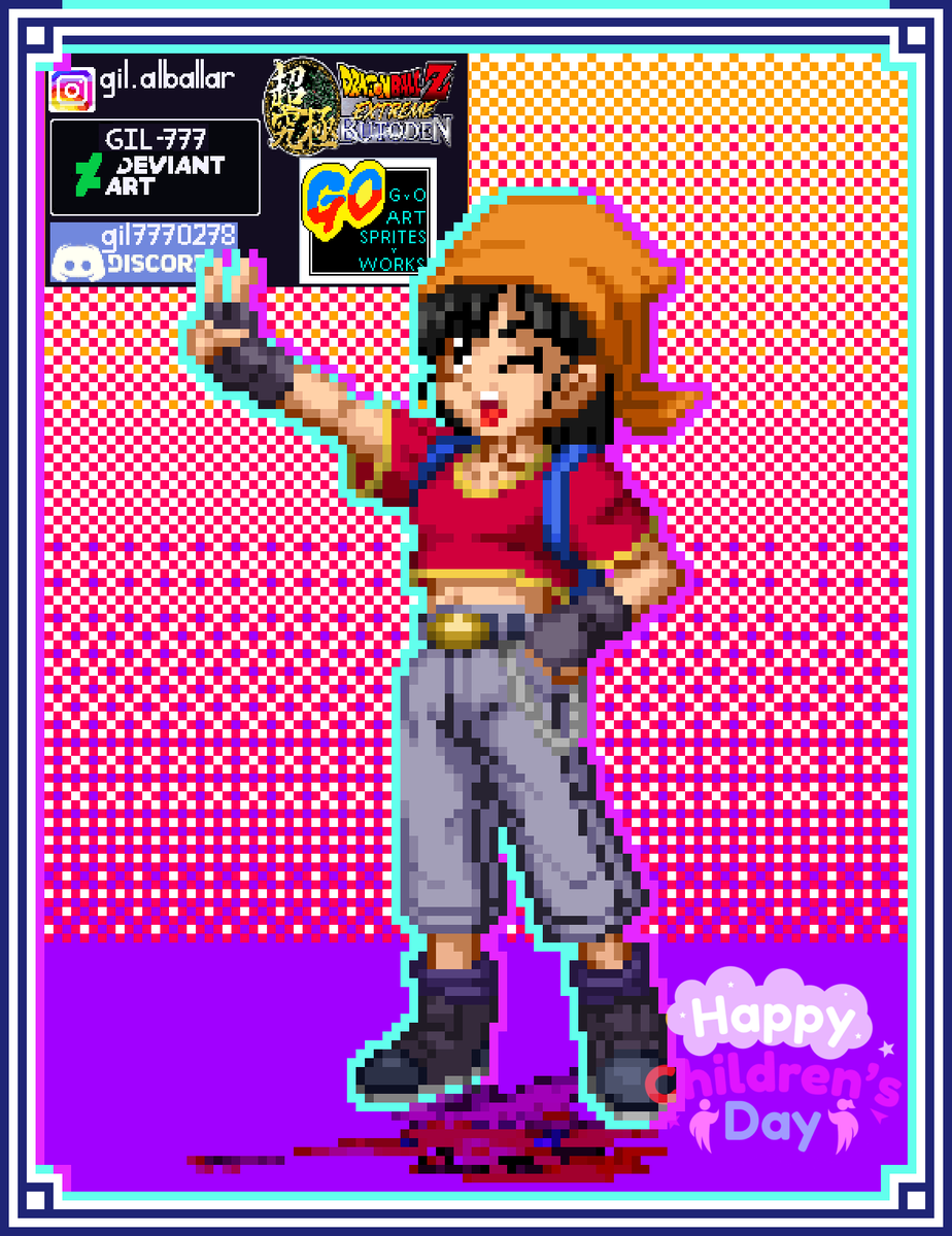 gilbertoalball1's tweet image. Pan (Extreme Butoden Style).

¡Feliz Dia Del Niño! 🎁

🔗 Portafolio completo en mi DeviantArt: GIL-777

#DragonBallGT #Pan #PixelArt #Sprites
#extreme_butoden #dragonballz #dragonballfanart #dbgt #goku #dragonballsuper #arcade #gamedev #mugen