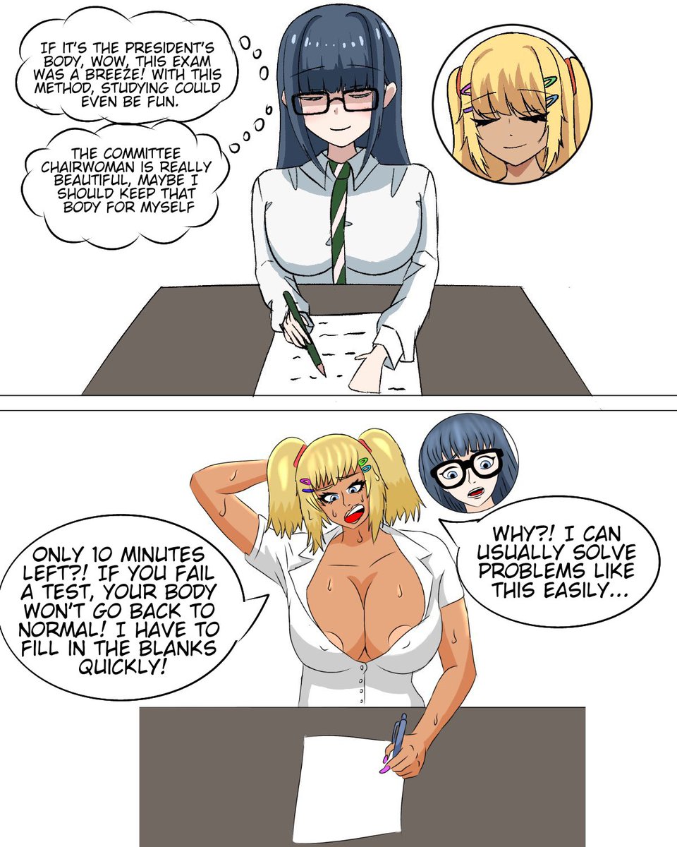 Gyaru and student president swap bodies 

An incredible collaboration with <a href="/mei_TSF/">さつきめい</a>  Please follow him