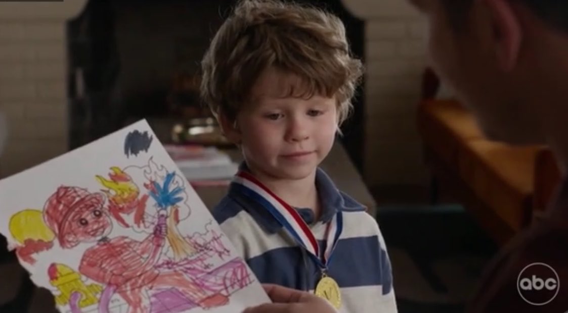 ravibuckleydiaz's tweet image. “Is this me?” HE COLORED A FIREFIGHTER OMG 😭 #911onABC