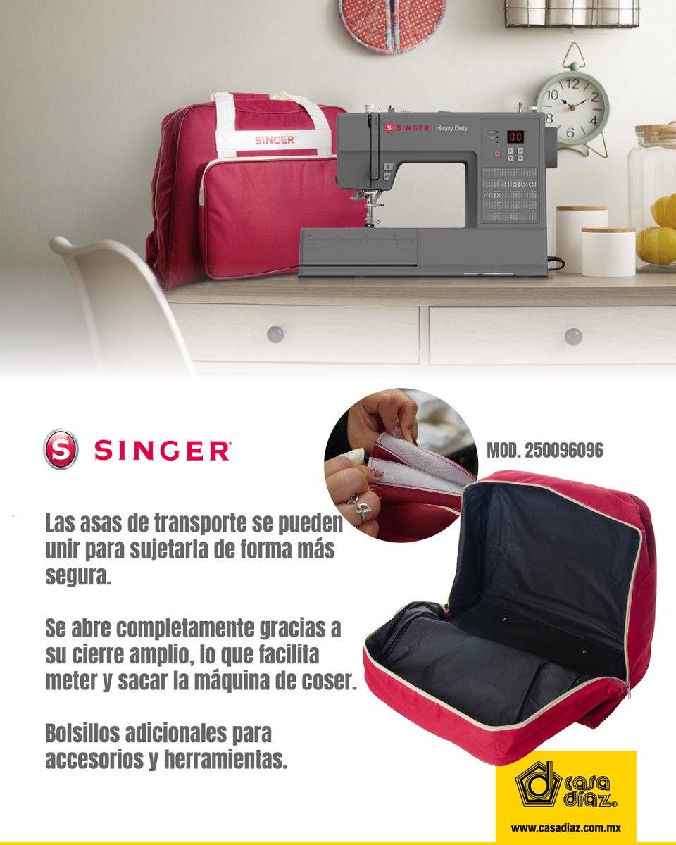 CasaDiazMX's tweet image. Protege tu máquina de coser doméstica como se merece
#Singer tiene la maleta ideal para cuidar tu equipo de golpes, polvo y raspones.

 Úsala como estuche de transporte y llévala a donde quieras. Es resistente, ligera y práctica para guardar tu máquina sin complicaciones.

✔️