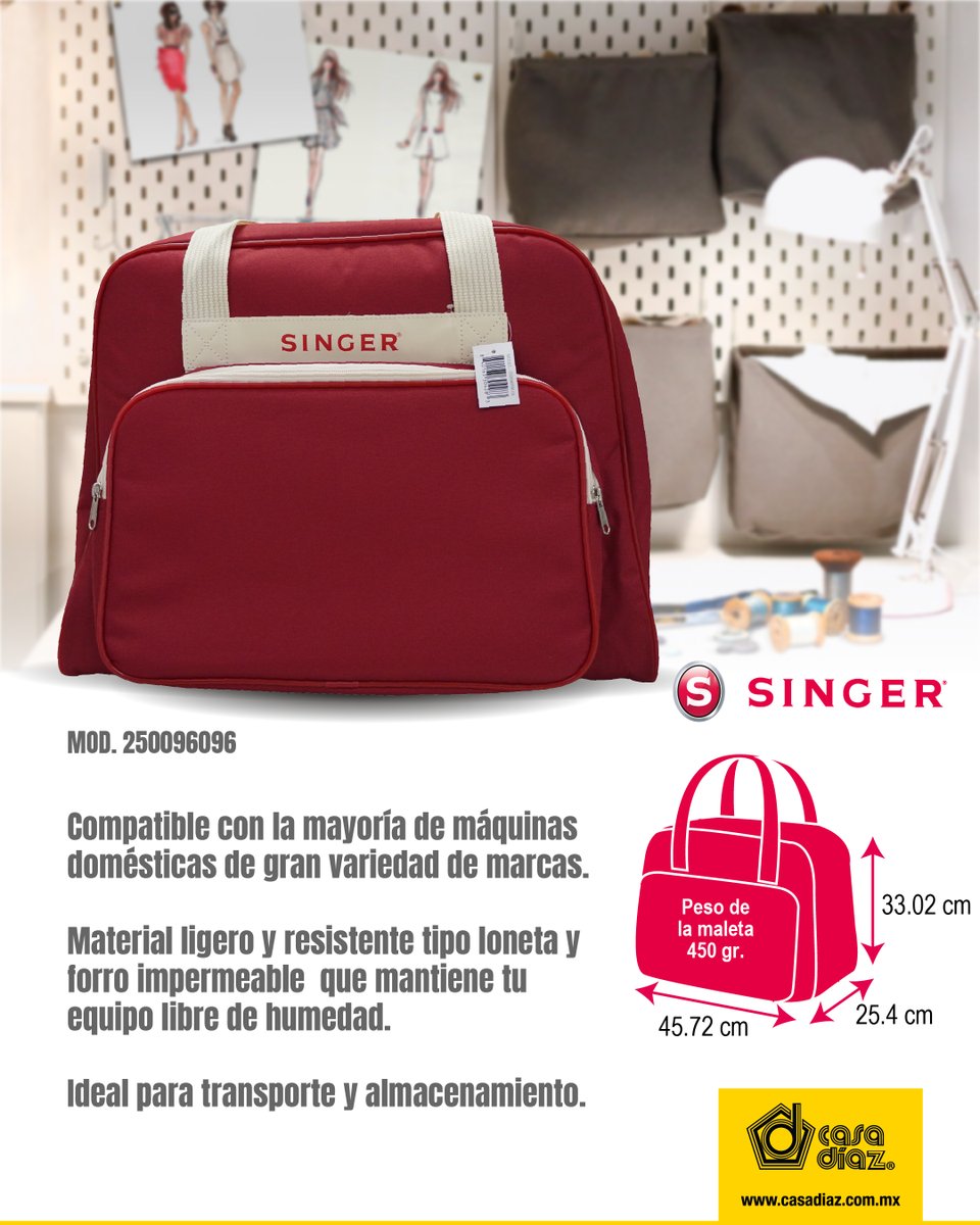 CasaDiazMX's tweet image. Protege tu máquina de coser doméstica como se merece
#Singer tiene la maleta ideal para cuidar tu equipo de golpes, polvo y raspones.

 Úsala como estuche de transporte y llévala a donde quieras. Es resistente, ligera y práctica para guardar tu máquina sin complicaciones.

✔️