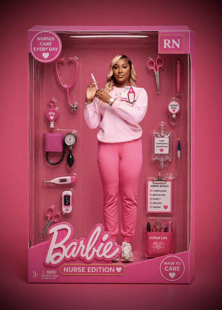 queeenzari's tweet photo. To the little girl who dreamed in pink 💕 You didn’t just play Barbie… with Gods grace you became “HER”. A Barbie can be anything but mine is a Registered Nurse 👩🏽‍⚕️🎀 Grace, strength, purpose… all wrapped in one. From prayers to purpose… she did it 🤍 https://t.co/xGRn0MqieW