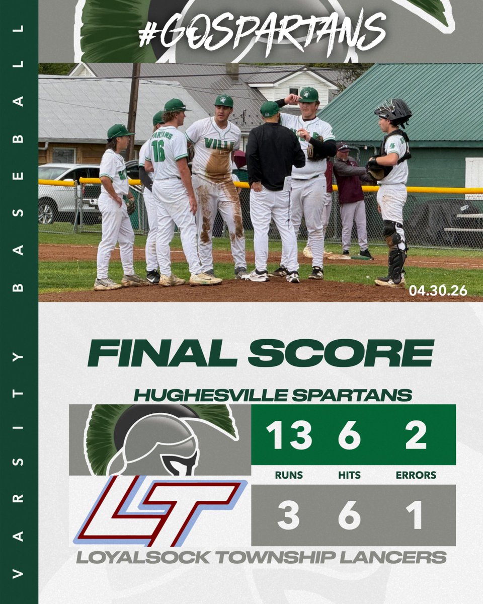 HVILLE_SPARTANS's tweet image. Baseball Score Updates @piaad4sports @AthleticsPhac #GoSpartans