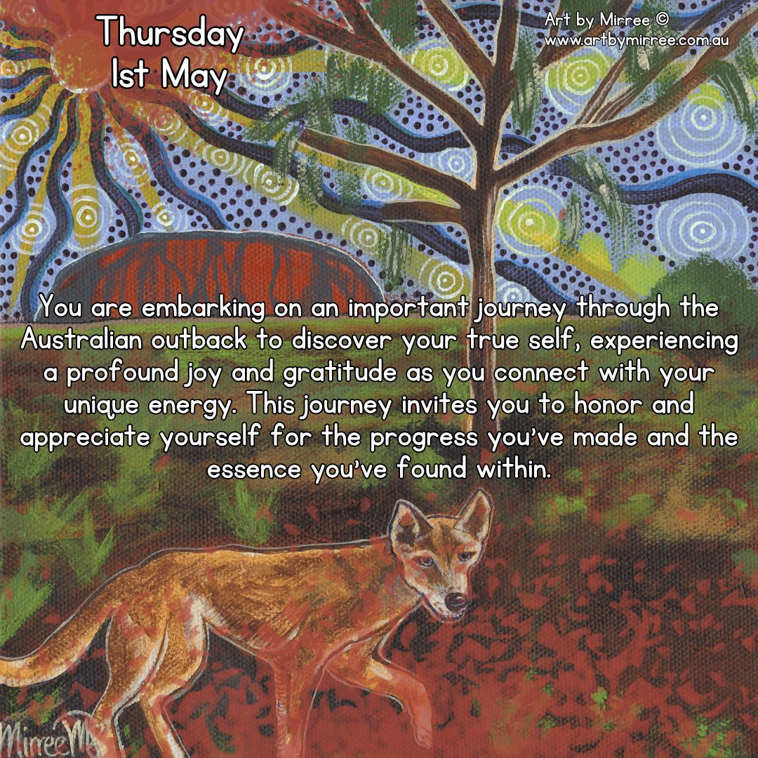 artbymirree's tweet image. You are embarking on an important journey through the Australian outback to discover your true self...

For further inspiration or to read more click here: dreamsofcreation.com/products/austr…

#birds #contemporaryart #nature #ArtByMirree #dragonfly #dingo

WELCOME TO SHARE THE LOVE ❤