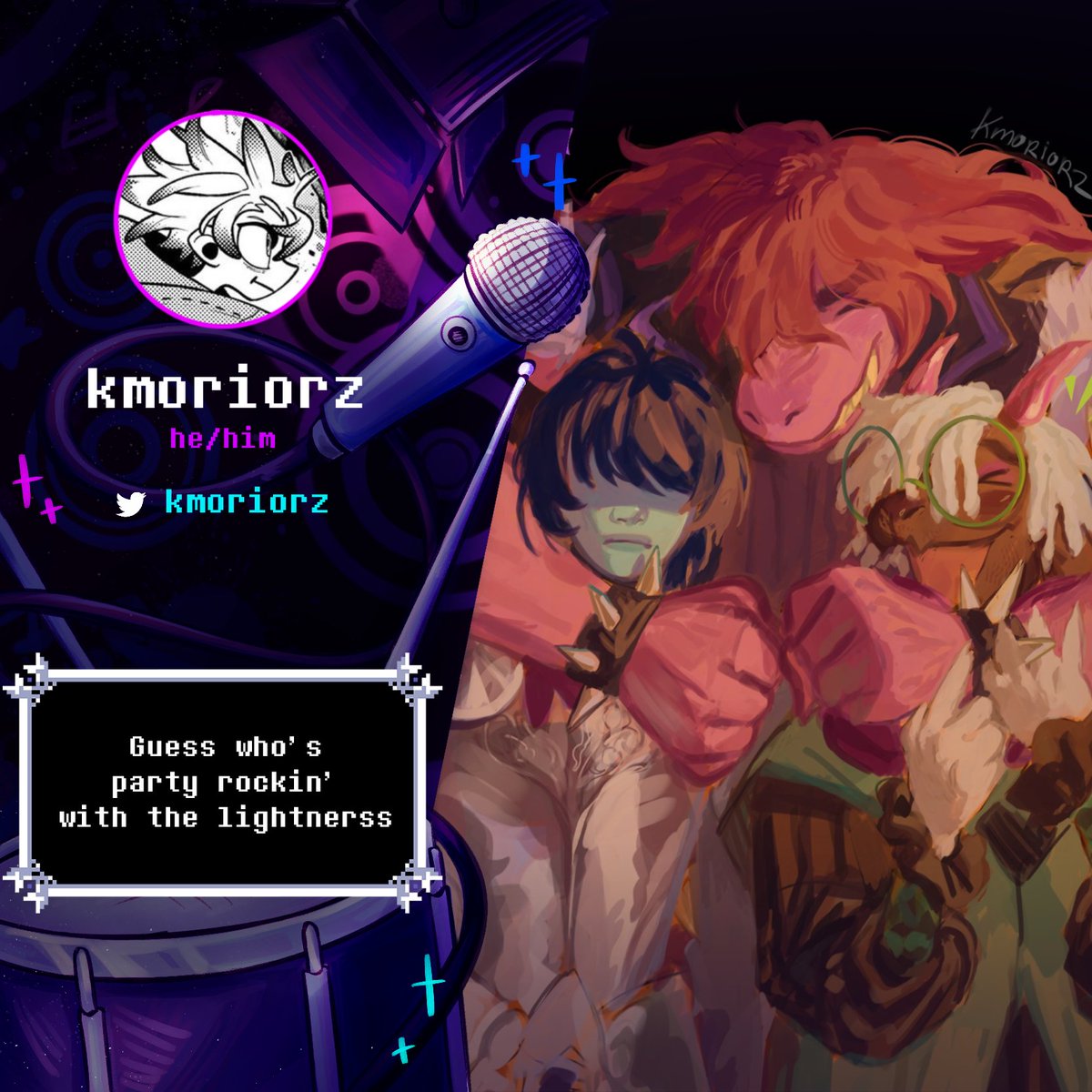 letsrockzine's tweet photo. So many talented superstars already!!! But hold your Ralseis, you haven't seen these ones yet!! 💥💥

Give a round of applause for...
⭐ @KY09_UTDR 
⭐ @cherriinie 
⭐ @kmoriorz &amp;
⭐ @_senby_ !! 🎶

#DELTARUNE https://t.co/TO88BVlLAO