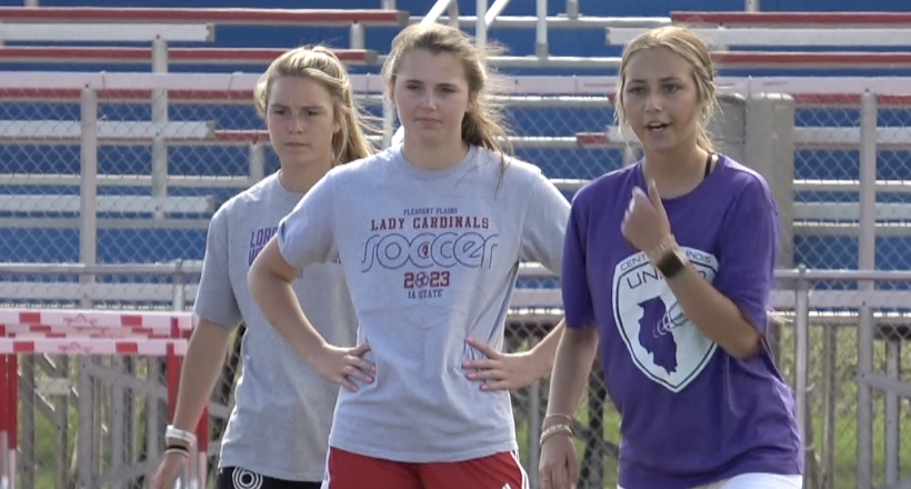 Channel1450com's tweet photo. DP’s Practice Pop In: Pleasant Plains Cardinals Girls Soccer 

Week 36 of the segment hits up the only undefeated team left in the Springfield area. Caroline Willenborg, Grace Sabatka and Raelyn Brammer talk about the big games so far and what's ahead
https://t.co/FdzgPY2Ndw https://t.co/CMCMJZFHUD