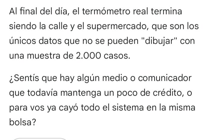 Por algo la gente ya no cree lo suficiente ni en los periodistas ni ve noticieros