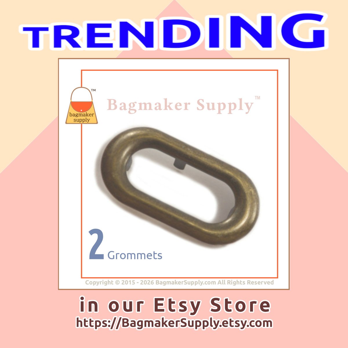 BagmakerSupply's tweet image. Trending In Our Etsy Shop : 1-3/4 Inch x 3/4 Inch Oval Grommet with an Antique Brass Finish (EGR-AA041) bagmakersupply.etsy.com/listing/243100…

#BagmakerSupply
#BagmakingSupplies
#Crafts
#Sewing
#SewingSupplies
#Bagmaker
#Bagmakers
#SewingAddict
#EtsySeller