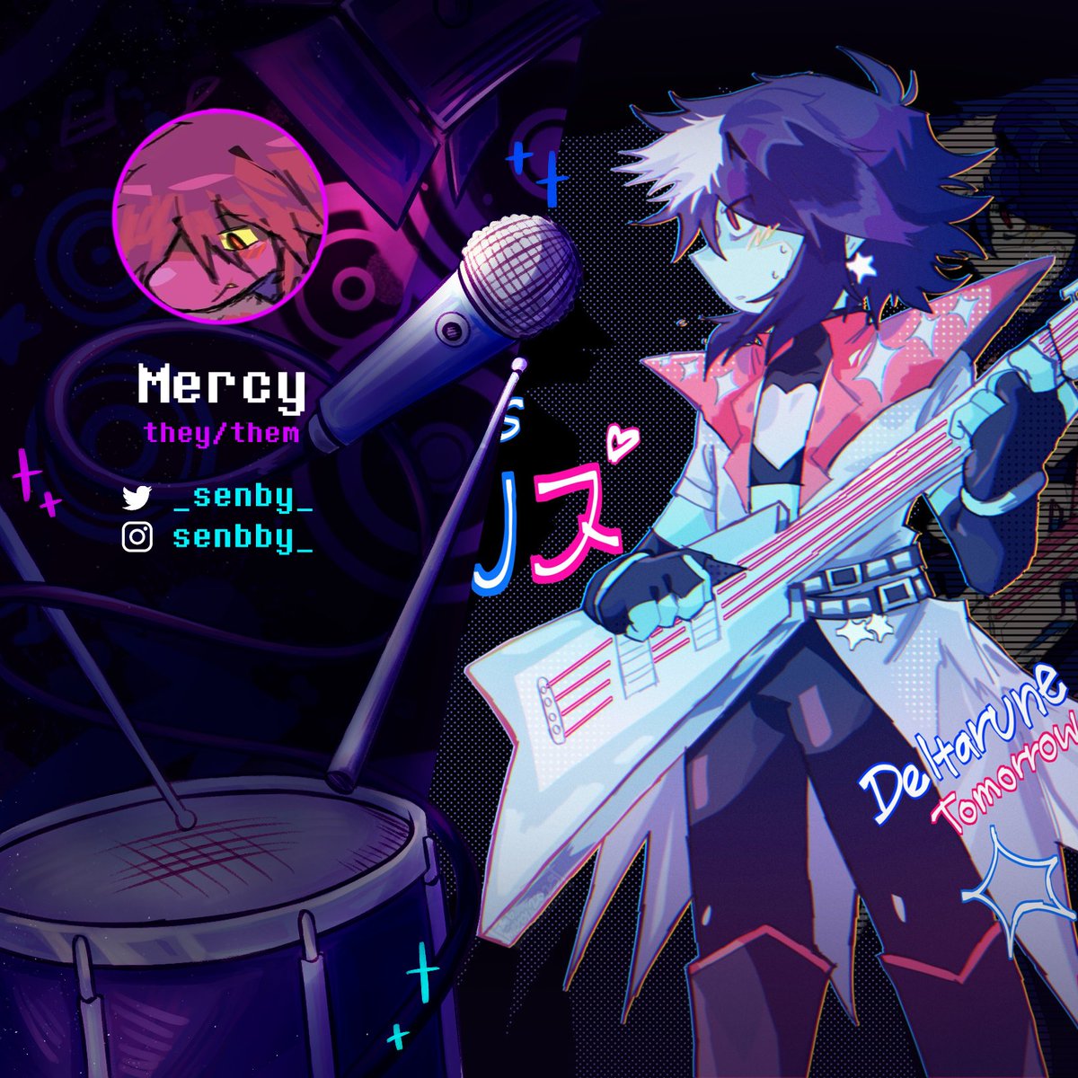 letsrockzine's tweet photo. So many talented superstars already!!! But hold your Ralseis, you haven't seen these ones yet!! 💥💥

Give a round of applause for...
⭐ @KY09_UTDR 
⭐ @cherriinie 
⭐ @kmoriorz &amp;
⭐ @_senby_ !! 🎶

#DELTARUNE https://t.co/TO88BVlLAO