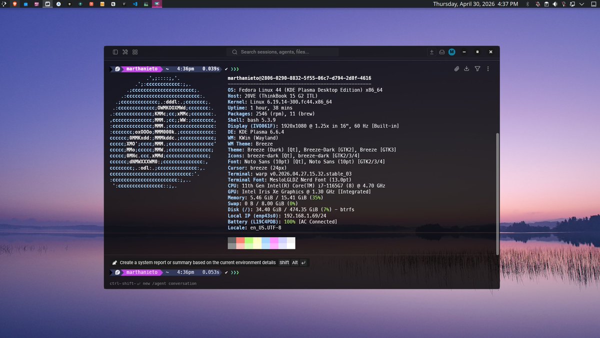 MmmarRTHa's tweet image. #Fedora #KDE 44 is ready!!! ✨