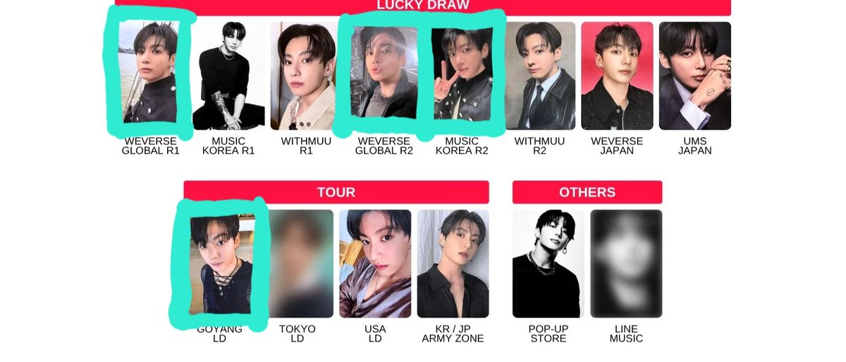 #rt please

💜 ​교환 원해요💜

​ME: 위드뮤  2차 럭드 정국
YOU: 사진 내 체크 표시된 정국 포카 🐰

​편하게 DM이나 오픈채팅 주세요!
open.kakao.com/o/slVGyO6

#JK #정국 #jungkook #JUNGKOOK

              ME                                            YOU