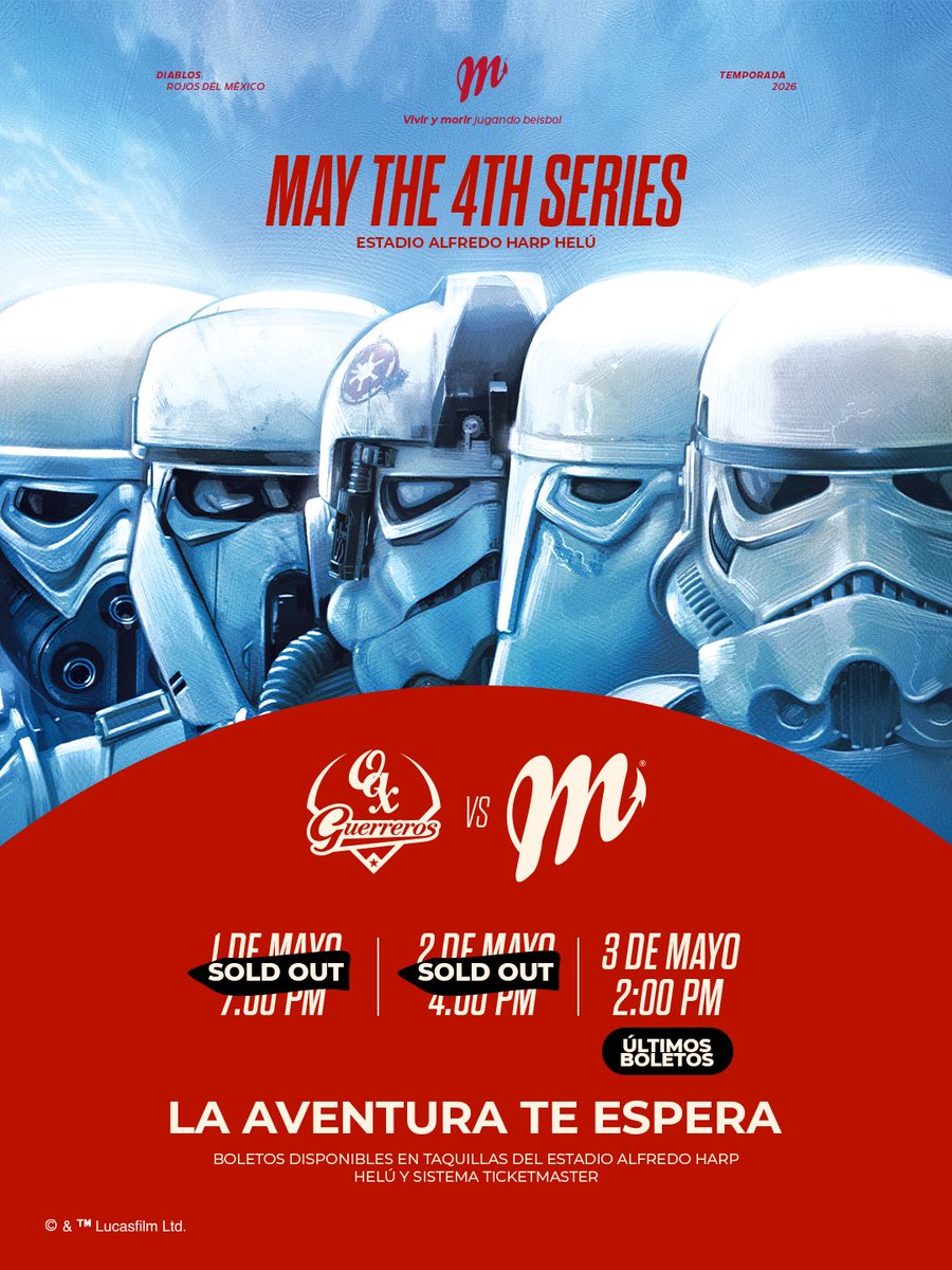 DiablosRojosMX's tweet photo. 🚨Últimos boletos🚨 No te quedes fuera.

Disponibles en sistema Ticketmaster y taquilla del @HarpEstadio https://t.co/k201VwhLDJ